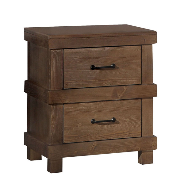 Loon Peak® Absalon Antique Oak Nightstand with 2 Drawers Wayfair